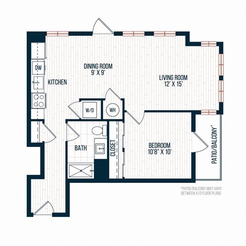 Capitol Rose Luxury Apartments in Washington, DC A13 Floor Plan